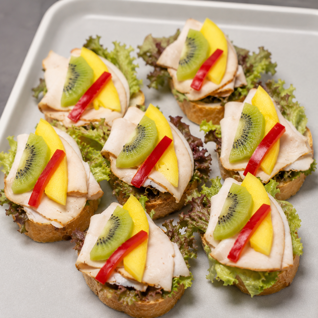 Canapés, geräucherte Putenbrust