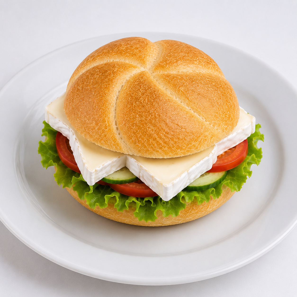 Ganze belegte Brötchen, Camembert
