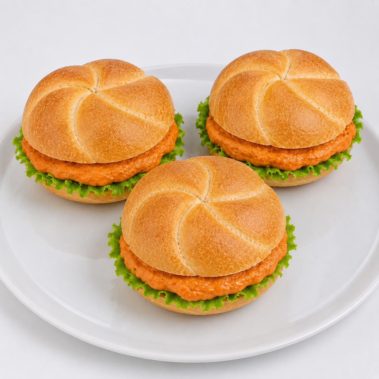 Ganze belegte Brötchen, veganer Paprikaaufstrich