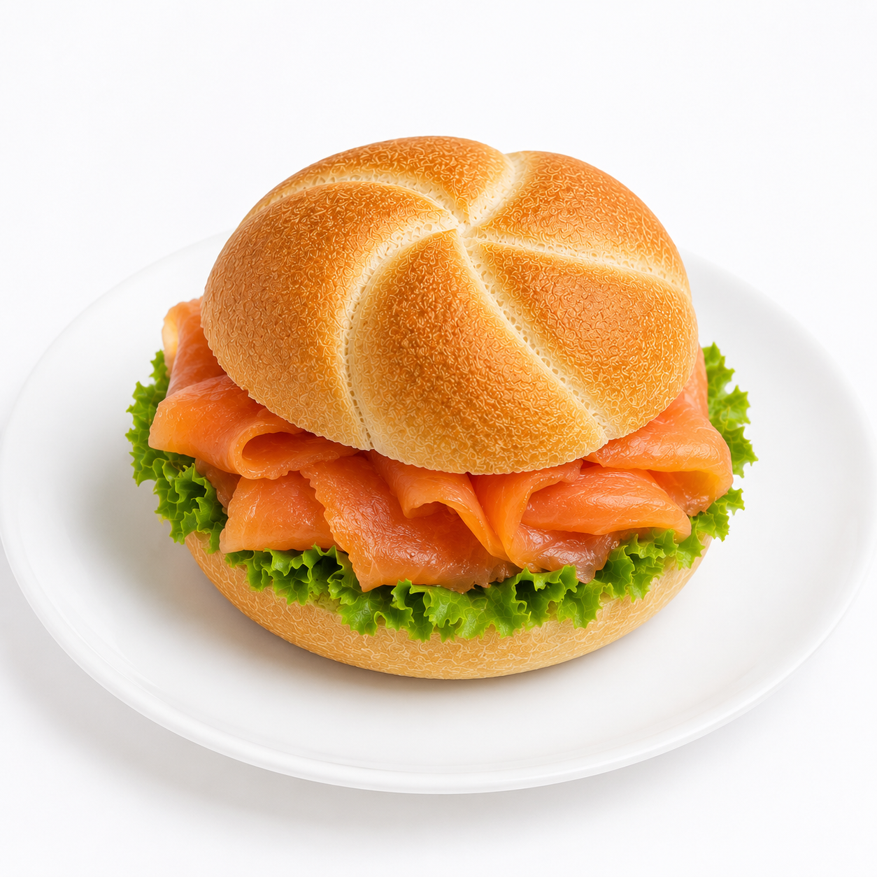 Ganze belegte Brötchen, Räucherlachs