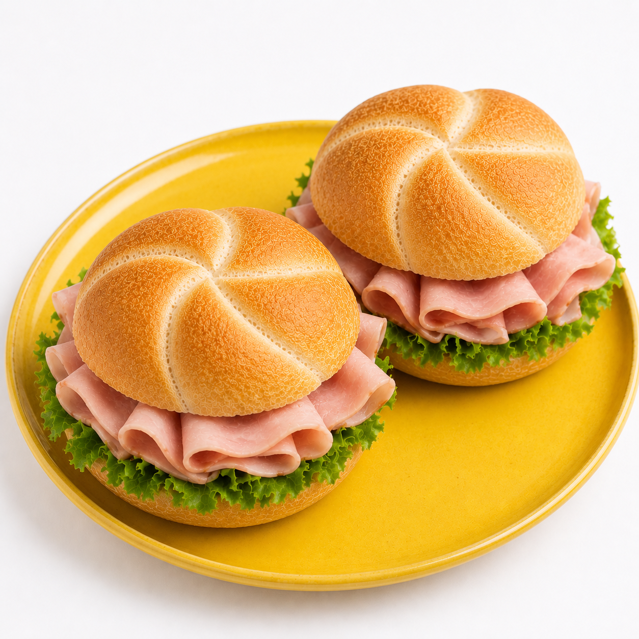 Ganze belegte Brötchen, Kochschinken
