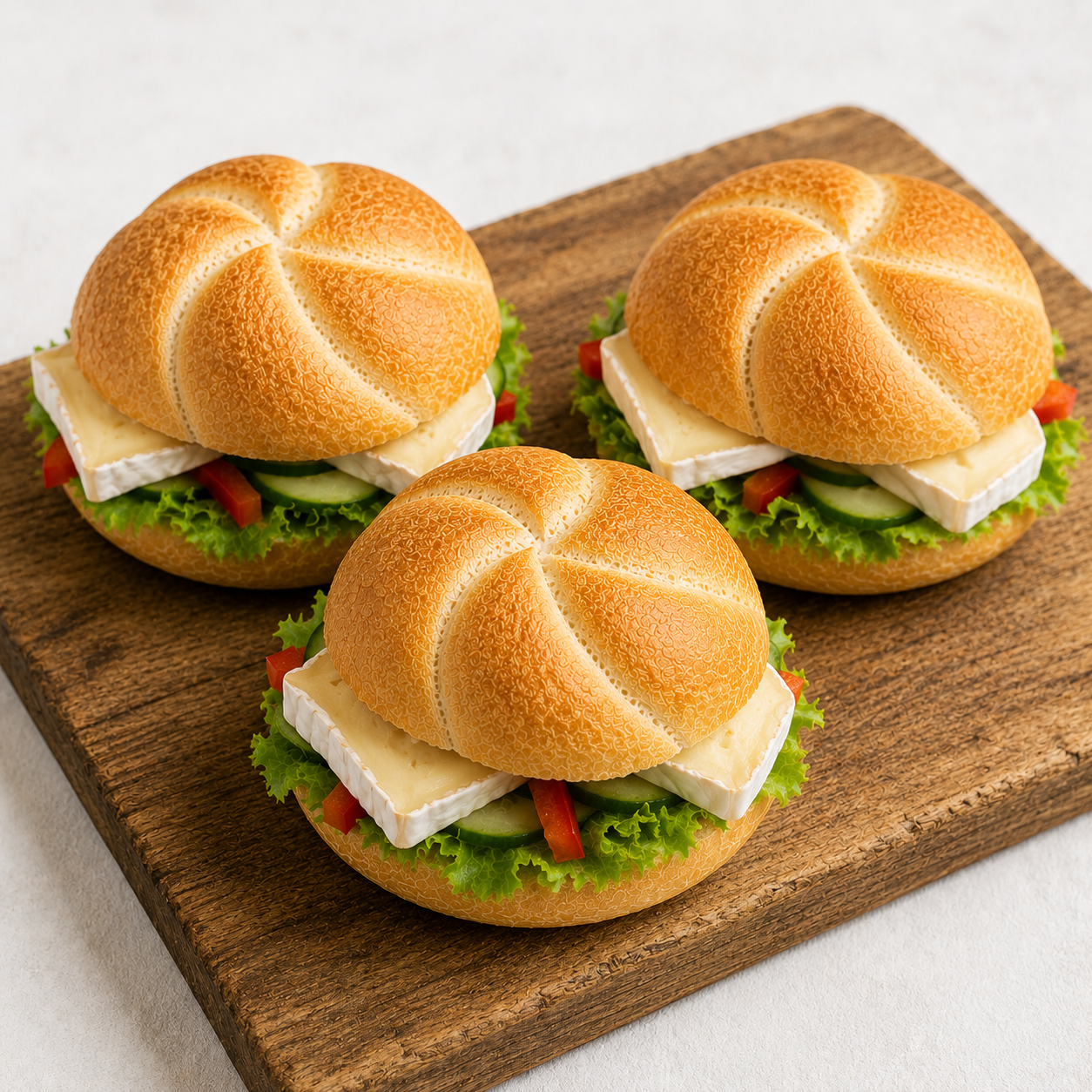 Ganze belegte Brötchen, Brie