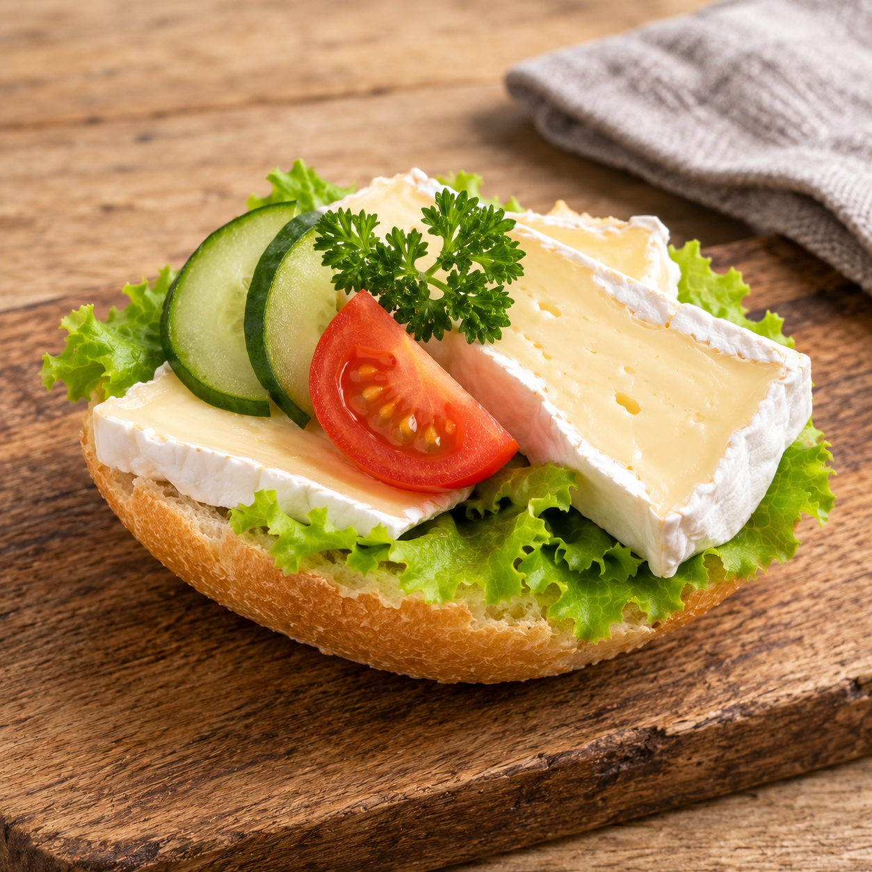 Halbe belegte Brötchen, Brie