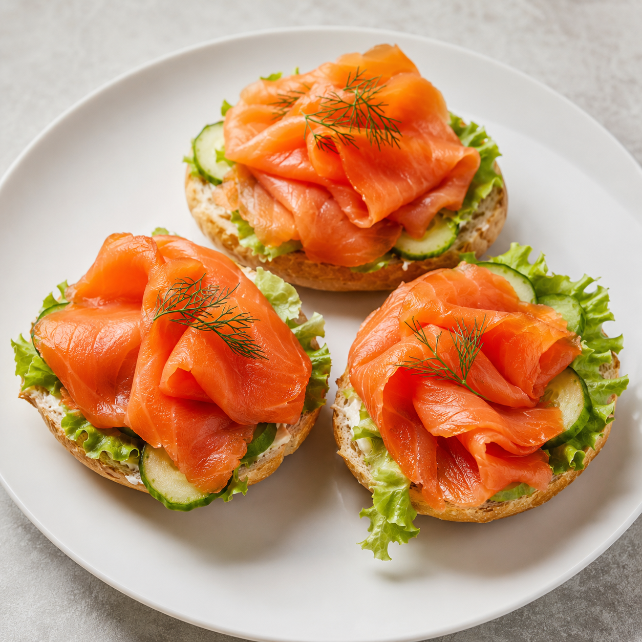 Halbe belegte Brötchen, Räucherlachs
