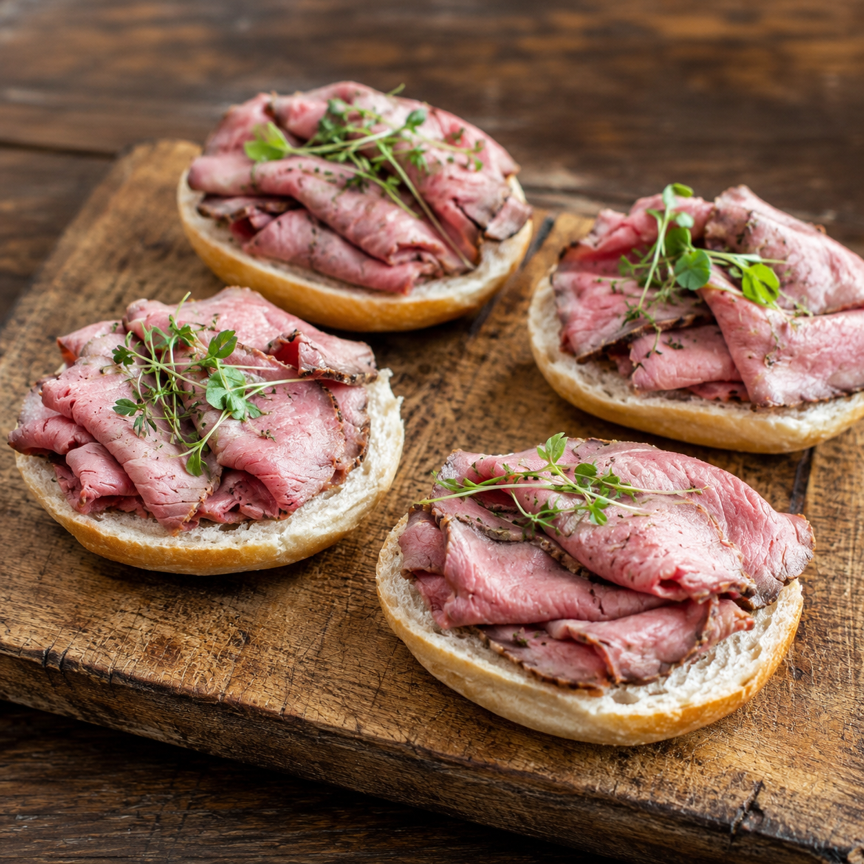 Halbe belegte Brötchen, Roastbeef