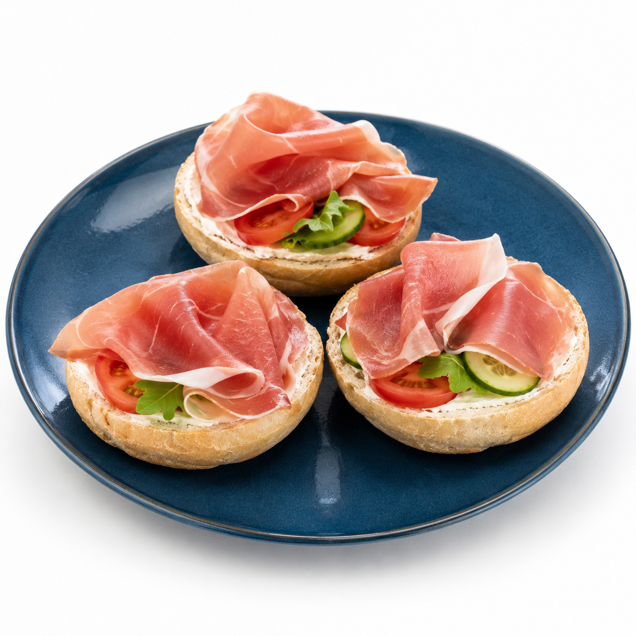 Halbe belegte Brötchen, Roher Schinken