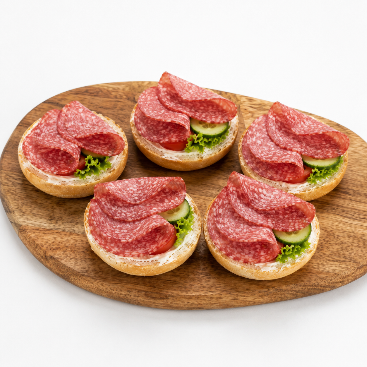 Halbe belegte Brötchen, Salami