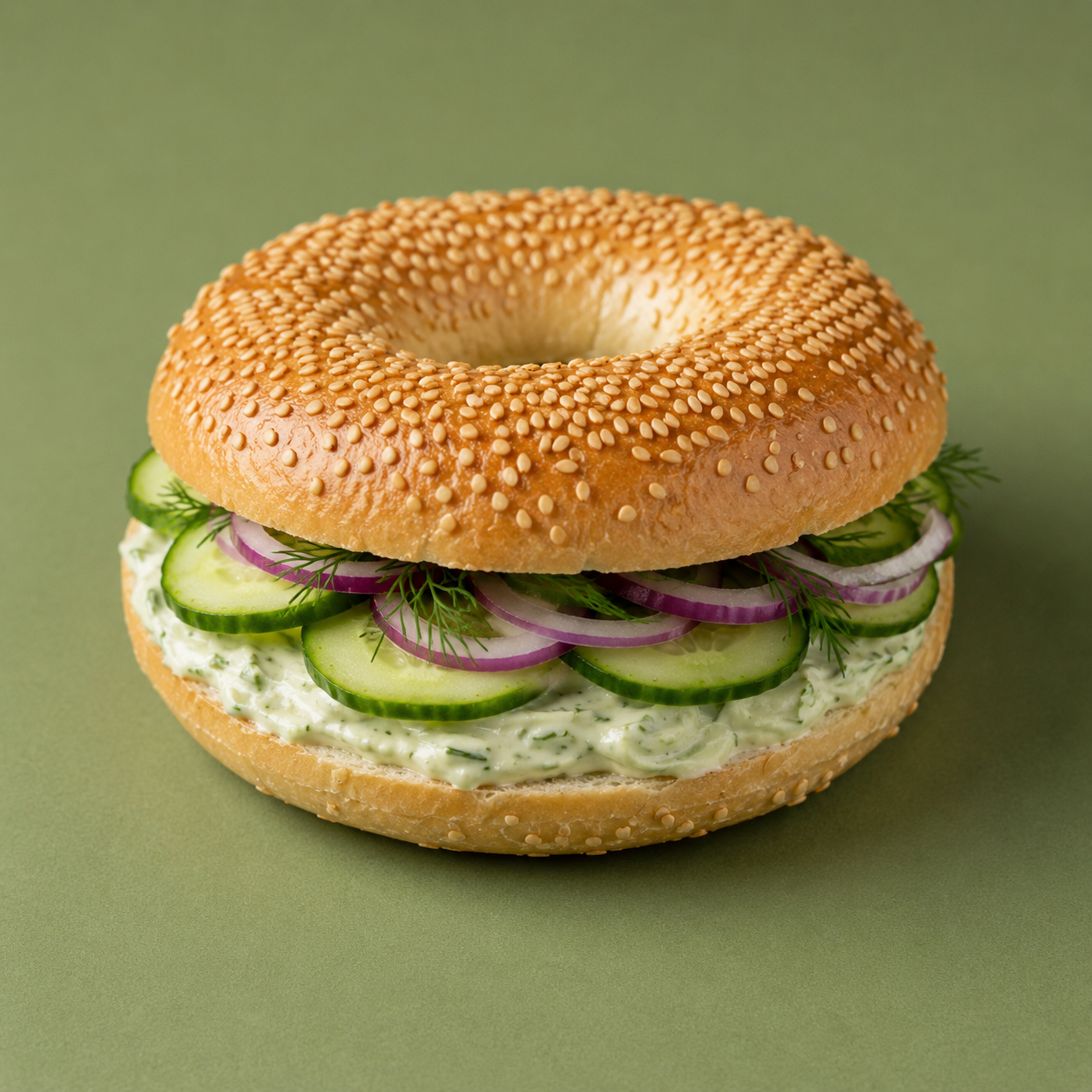 Belegte Bagels, Gurken-Senf-Raita