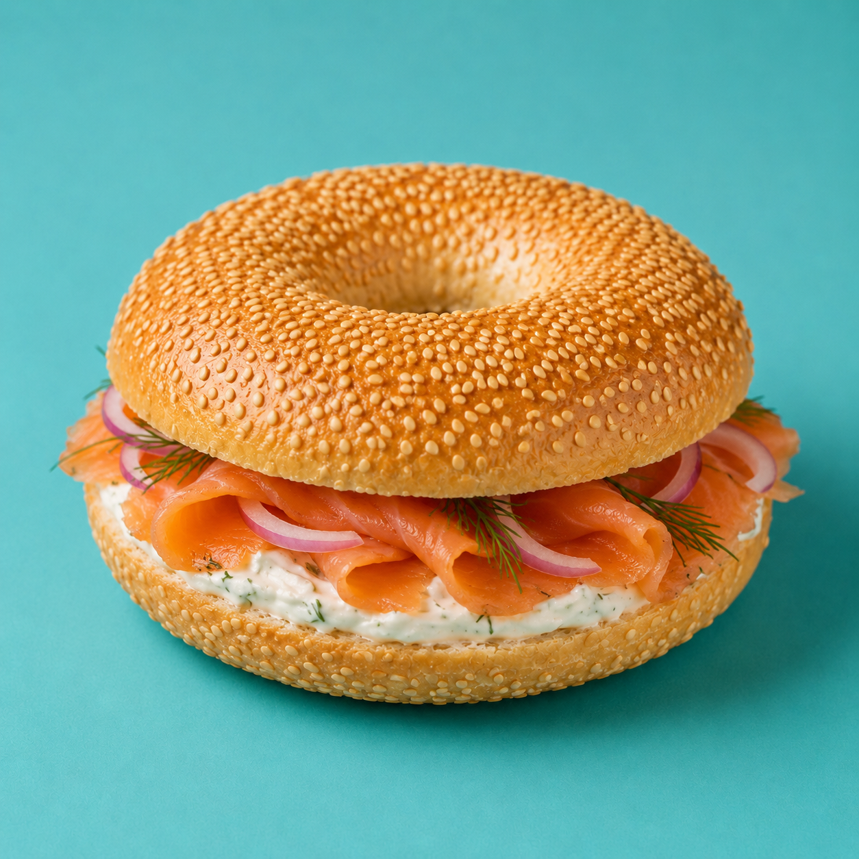 Belegte Bagels, Räucherlachs mit Meerrettichfrischkäse