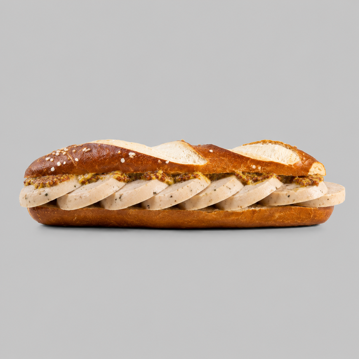 Belegte Laugenstangen, Weißwurst & Süßer Senf