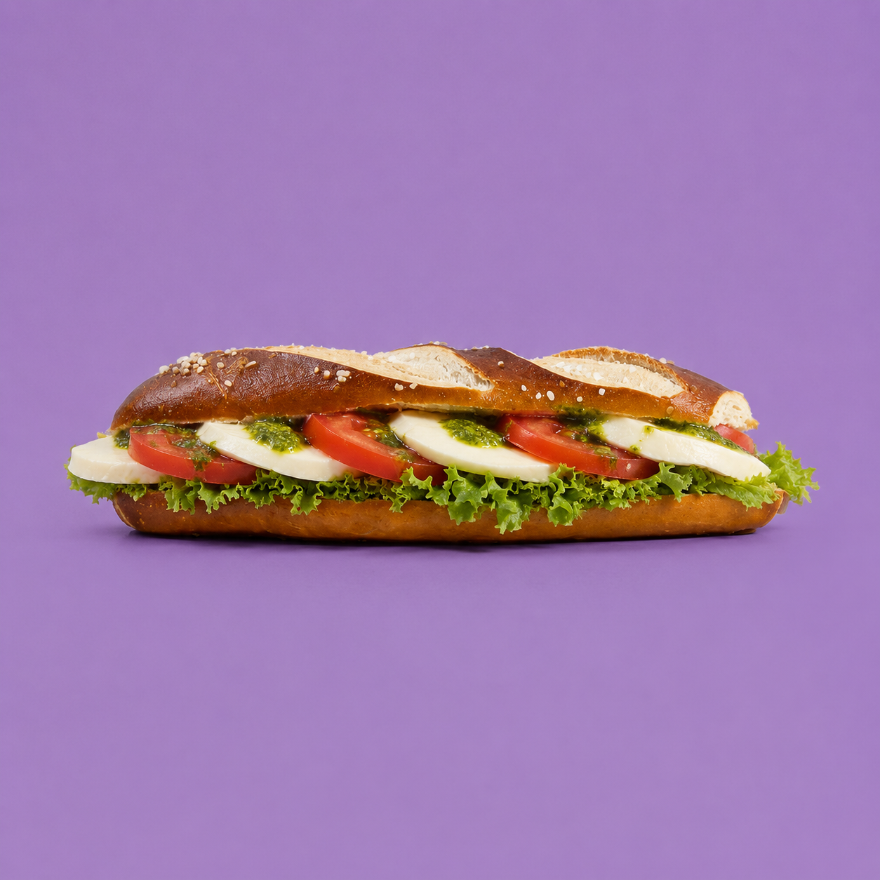 Belegte Laugenstangen, Tomate-Mozzarella