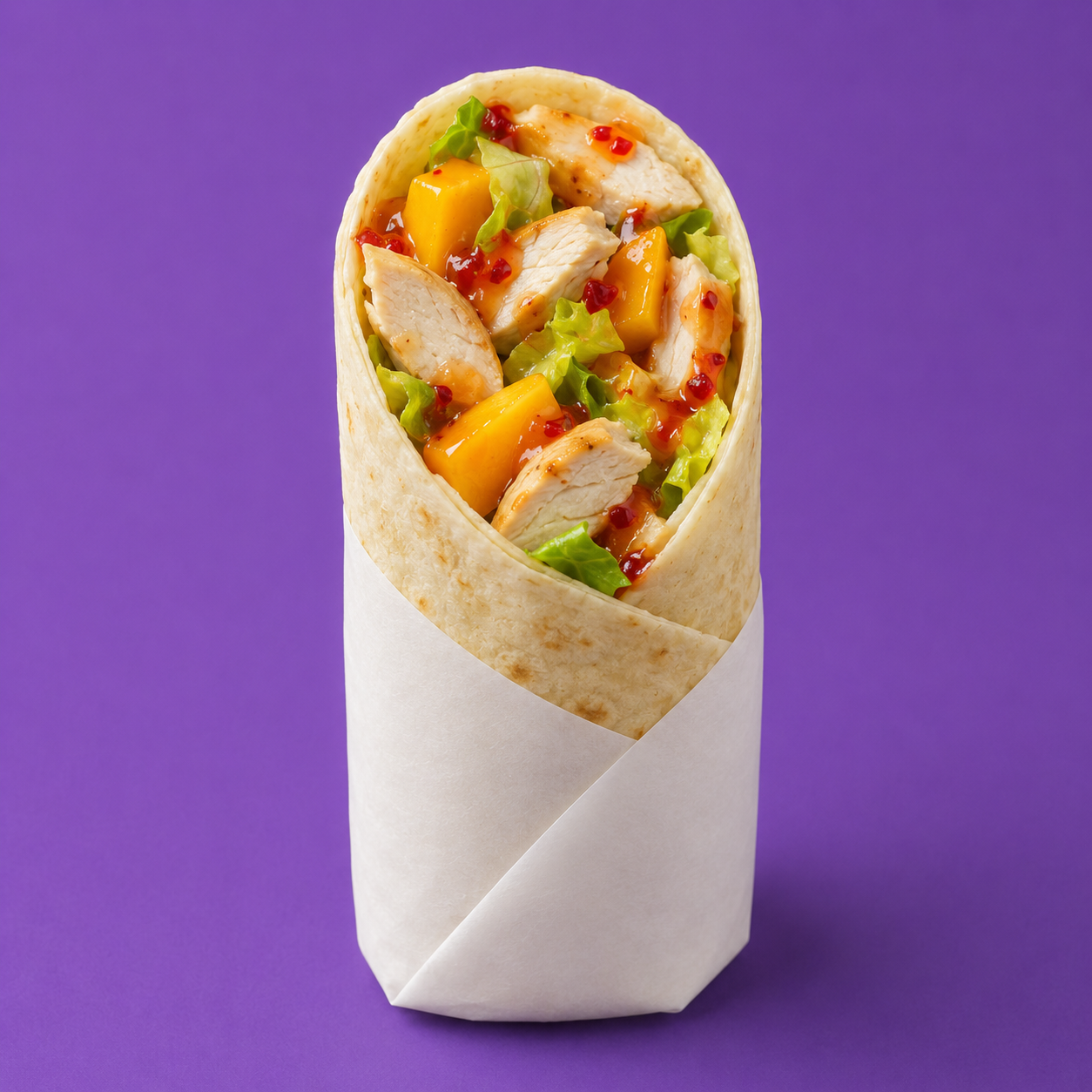 Mini-Wraps, Hähnchen, Mango, Chili-Sauce
