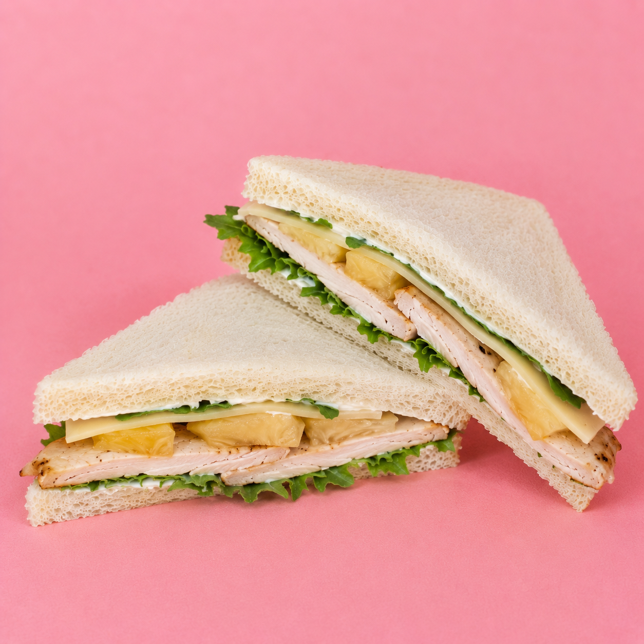 Sandwich, Gegrillte Putenbrust mit Ananas und Käse
