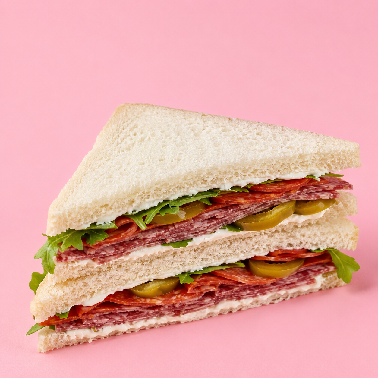 Sandwich, Salami, Frischkäse, Peperoni