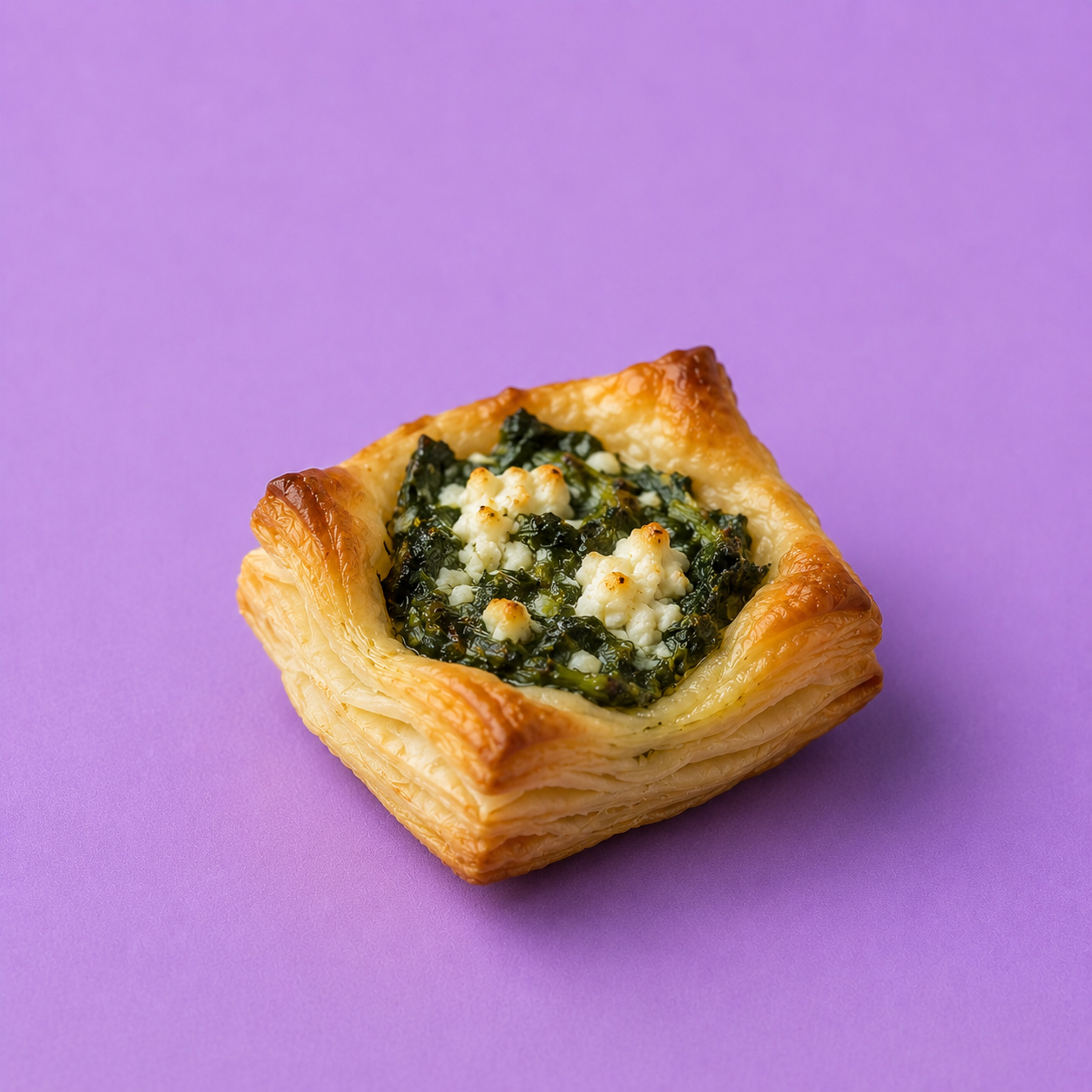 Fingerfood, Blätterteigkonfekt mit Spinat und Schafskäse