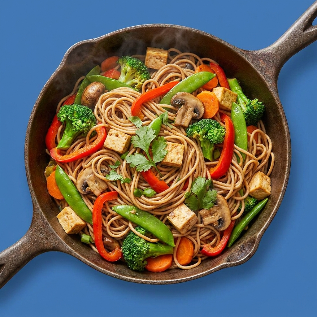 Vegetarische Nudelpfanne